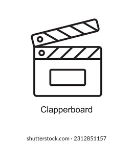 Clapperboard Outline Icon Design illustration. Art and Crafts Symbol on White background EPS 10 File