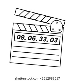 Clapperboard outline vector illustration in trendy design style. Editable graphic resources for many purposes.