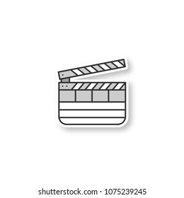 Clapperboard Patch. Time Code Slate. Color Sticker. Vector Isolated Illustration