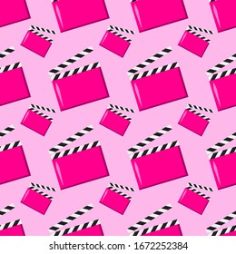 Clapperboard pattern, illustration, vector on white background.