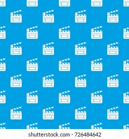 Clapperboard pattern repeat seamless in blue color for any design. Vector geometric illustration