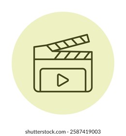 Clapperboard  pentaglow, vector, pixel perfect, illustrator file 