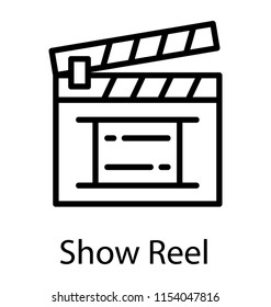 
A clapperboard ready to action, showreel 
