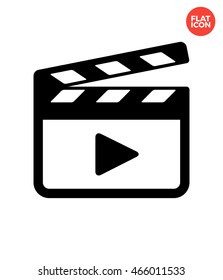 Clapperboard for shooting Icon Flat Style Isolated Vector Illustration