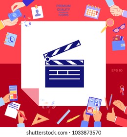 Clapperboard symbol icon