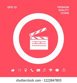 Clapperboard symbol icon. Graphic elements for your design