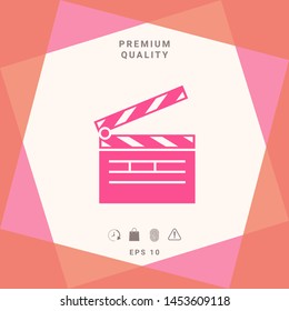 Clapperboard symbol icon. Graphic elements for your design