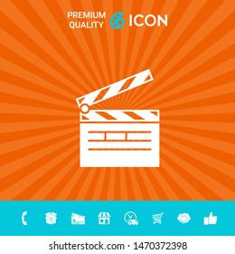 Clapperboard symbol icon. Graphic elements for your design