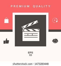 Clapperboard symbol icon. Graphic elements for your design