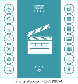 Clapperboard symbol icon. Graphic elements for your design