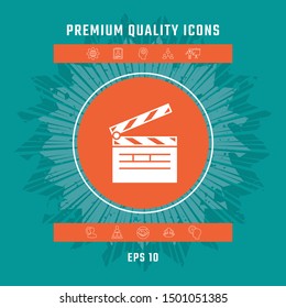 Clapperboard symbol icon. Graphic elements for your design
