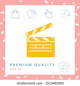Clapperboard symbol icon. Graphic elements for your design