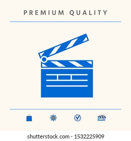 Clapperboard symbol icon. Graphic elements for your design