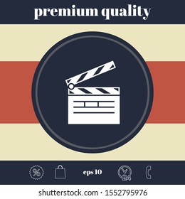 Clapperboard symbol icon. Graphic elements for your design