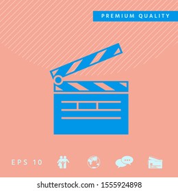 Clapperboard symbol icon. Graphic elements for your design