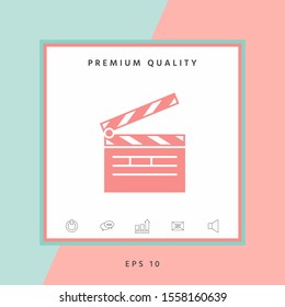 Clapperboard symbol icon. Graphic elements for your design