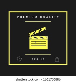 Clapperboard symbol icon. Graphic elements for your design
