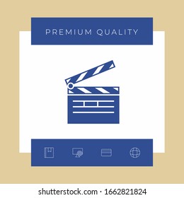 Clapperboard symbol icon. Graphic elements for your design