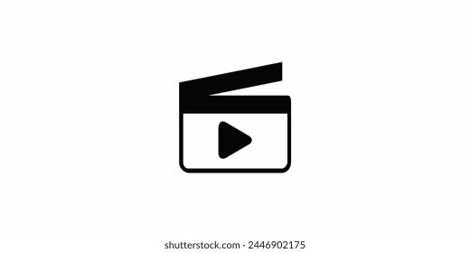 clapperboard symbol icon logo design