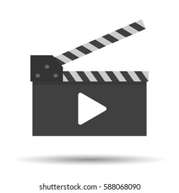 Clapperboard, take, icon. Vector illustration