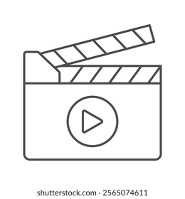 Clapperboard thinline icon , vector, pixel perfect, illustrator file