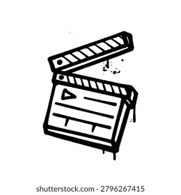 Clapperboard urban graffiti spray style logo