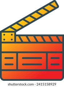 Clapperboard vector icon. Can be used for printing, mobile and web applications.