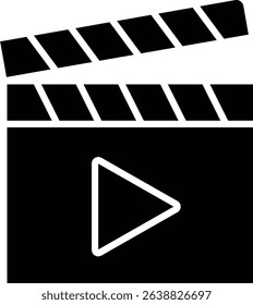 Clapperboard vector icon. Can be used for printing, mobile and web applications.