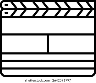 Ícone de vetor Clapperboard. Pode ser usado para impressão, aplicativos móveis e da Web.