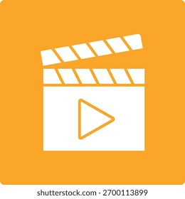 Ícone de vetor Clapperboard. Pode ser usado para impressão, aplicativos móveis e da Web.