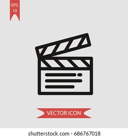 Clapperboard vector icon, illustration symbol