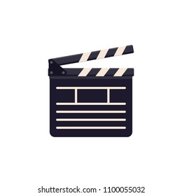 Clapperboard vector icon isolated on white background. Flat style illustration