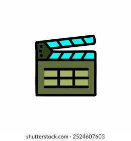 Clapperboard vector icon isolated on white background