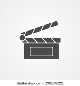 Clapperboard vector icon sign symbol