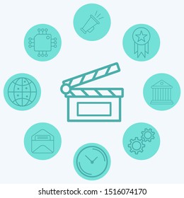 Clapperboard vector icon sign symbol