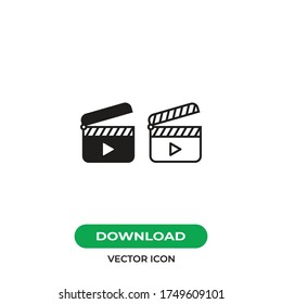 Clapperboard vector icon, simple sign for web site and mobile app.