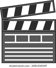 Ilustración vectorial de clapperboard aislada en blanco