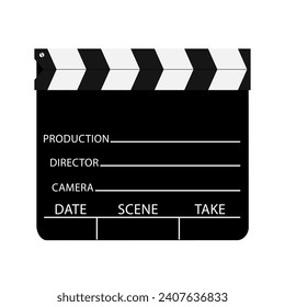 Clapperboard vector illustration on white background	