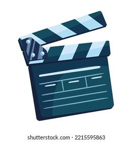 Clapperboard vector illustration. Retro video studio element. Movie industry concept. Flat illustration for cinema business