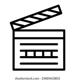 Clapperboard Vector Line Icon Design