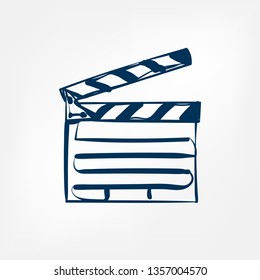 clapperboard vector sketch illustration 