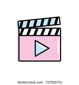 clapperboard with video movie studio icon