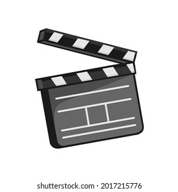 clapperboard visual design commonly used in filmmaking