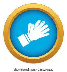 Clapping applauding hands icon blue vector isolated on white background for any design