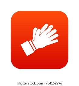 Clapping applauding hands icon digital red for any design isolated on white vector illustration