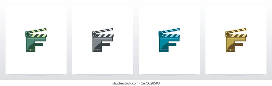 Clapping Board As A Letter Logo Design F