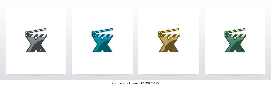 Clapping Board As A Letter Logo Design X