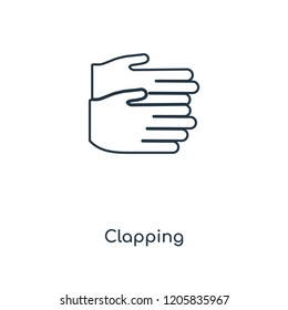 Clapping concept line icon. Linear Clapping concept outline symbol design. This simple element illustration can be used for web and mobile UI/UX.