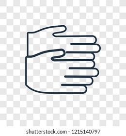 Clapping concept vector linear icon isolated on transparent background, Clapping concept transparency concept in outline style