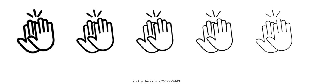 Clapping hand icon flat illustration set logo